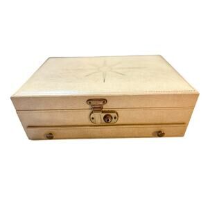 Vintage Mid-Century Starburst Jewelry Chest with Key